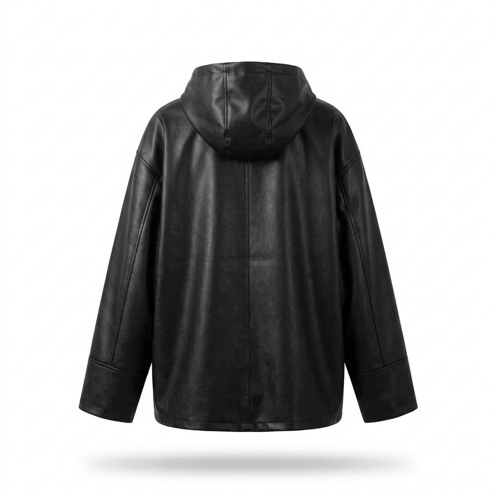 Lederjacken Outlet24 - Zuzak | Weitgeschnittener Leder Hoodie Unisex