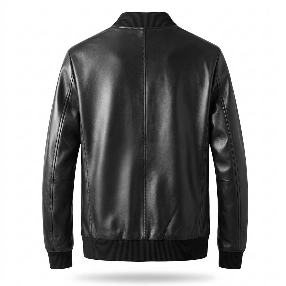 Lederjacken Outlet24 - Mazar | Gefüttert Stehkragen Lederjacke Herren