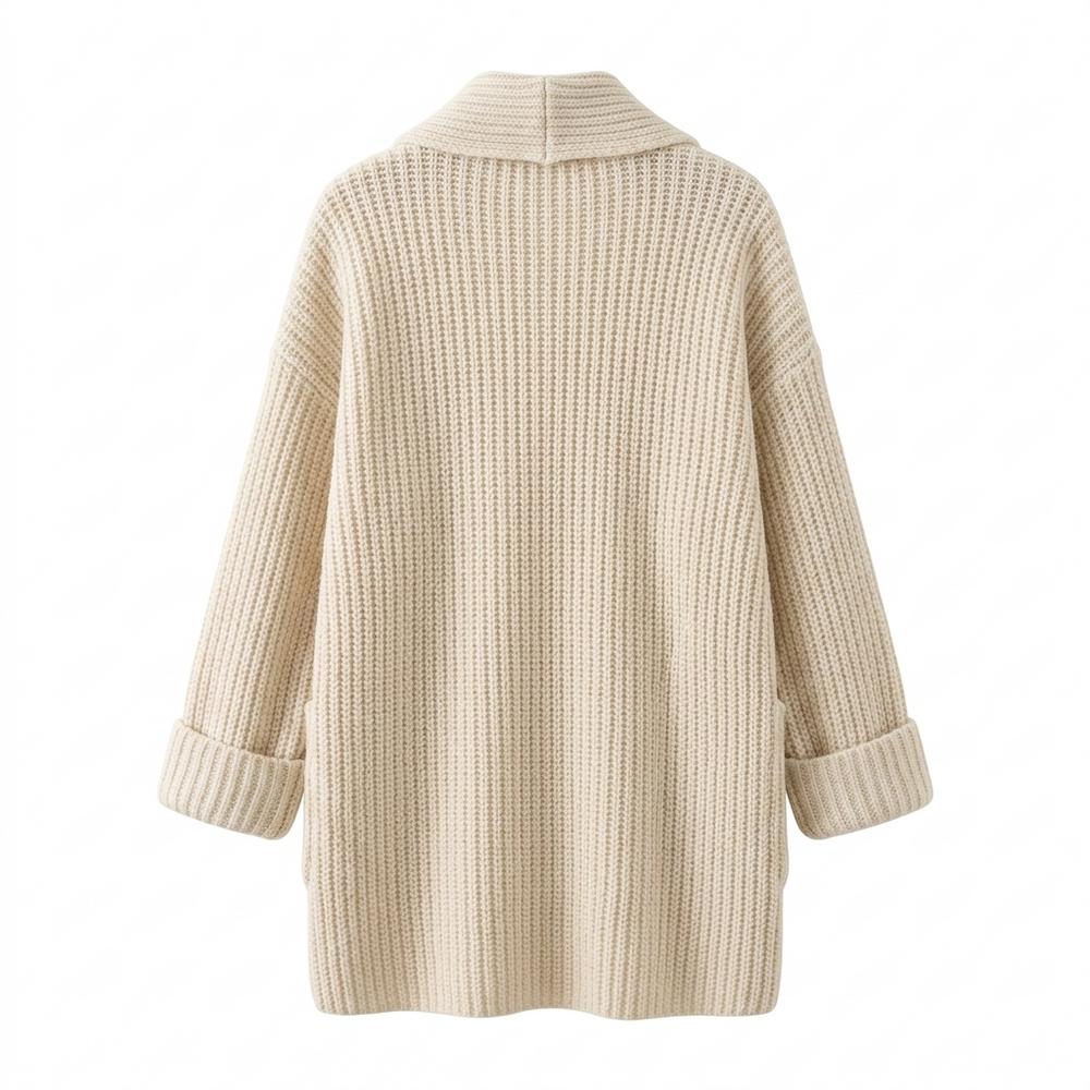 Lederjacken Outlet24 - Eevos | Grobstrick Schalkragen Cardigan Damen