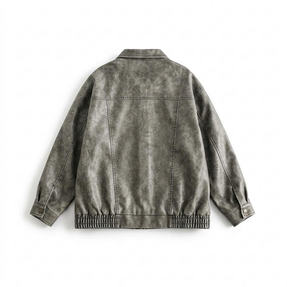 Lederjacken Outlet24 - Torek | Verwaschen Kastig Lederjacke Unisex