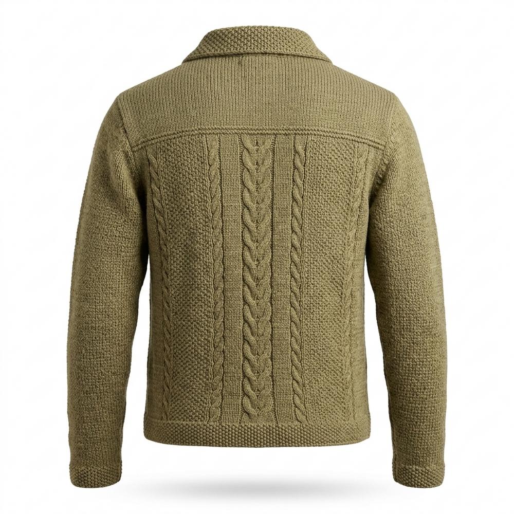 Lederjacken Outlet24 - Allar | Strukturiert Geknöpft Strickjacke Herren