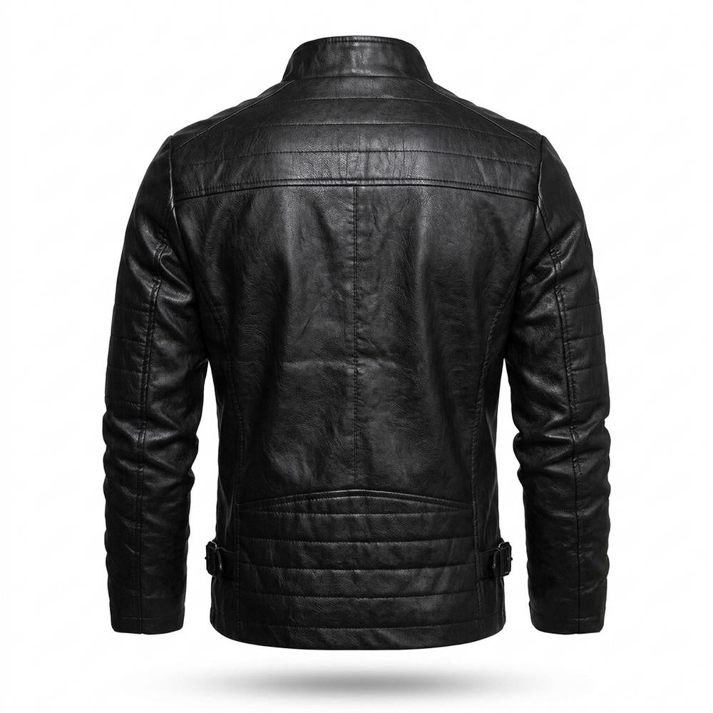 Lederjacken Outlet24 - Vekin | Tailliert Gesteppt Lederjacke Herren
