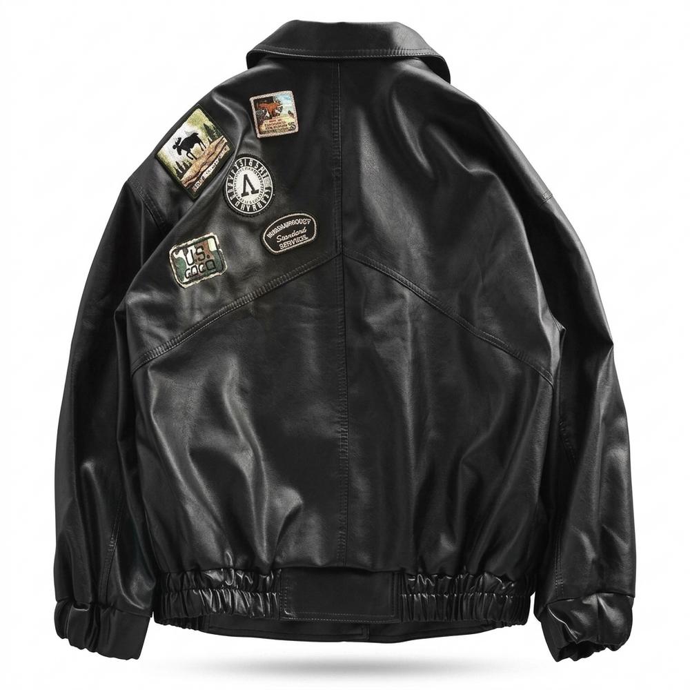Lederjacken Outlet24 - Cumad | Gepatcht Gefüttert Lederjacke Herren
