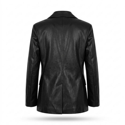 Lederjacken Outlet24 - Yiben | Oversized Langärmlige Lederjacke Damen
