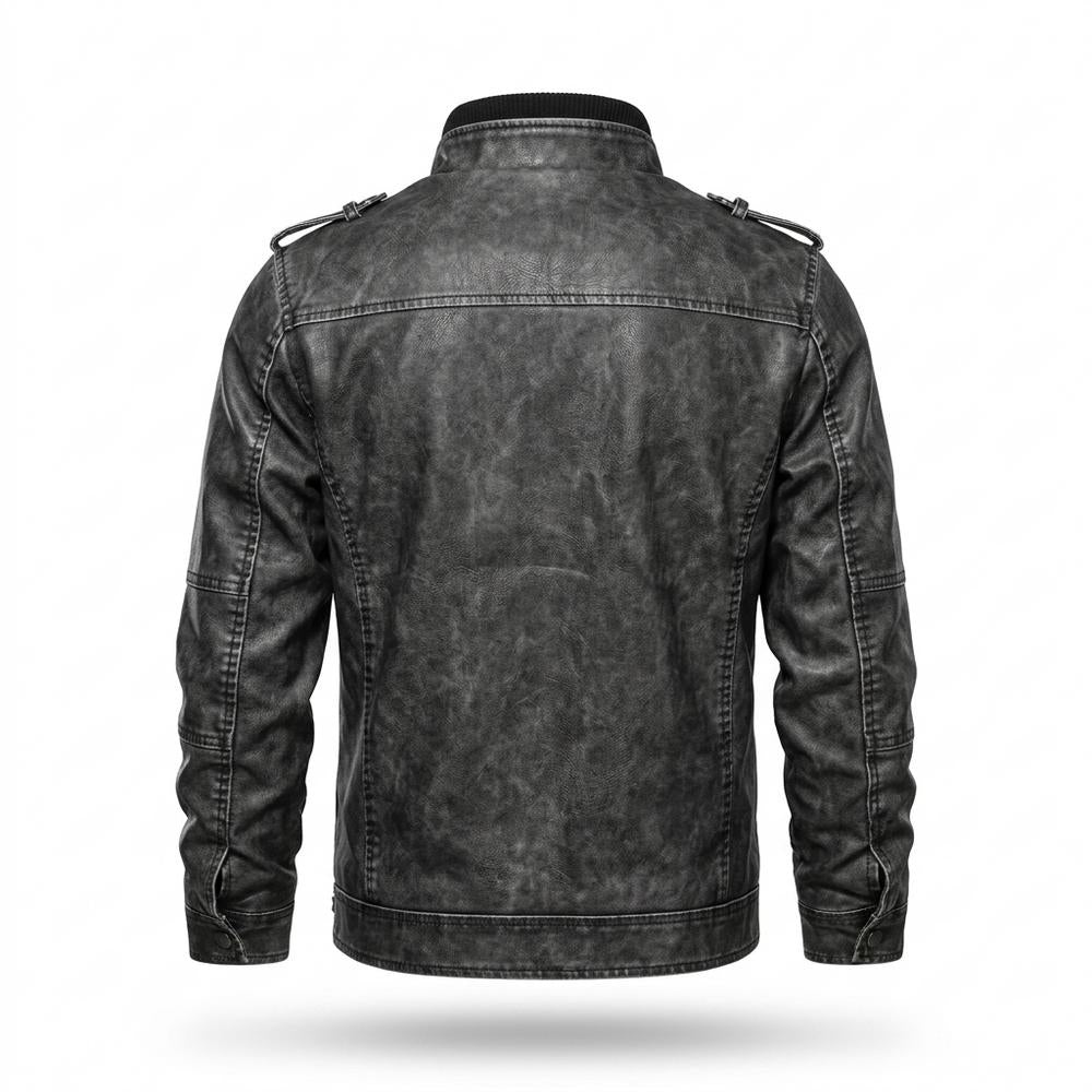 Lederjacken Outlet24 - Zaful | Gewaschen Gefüttert Lederjacke Herren
