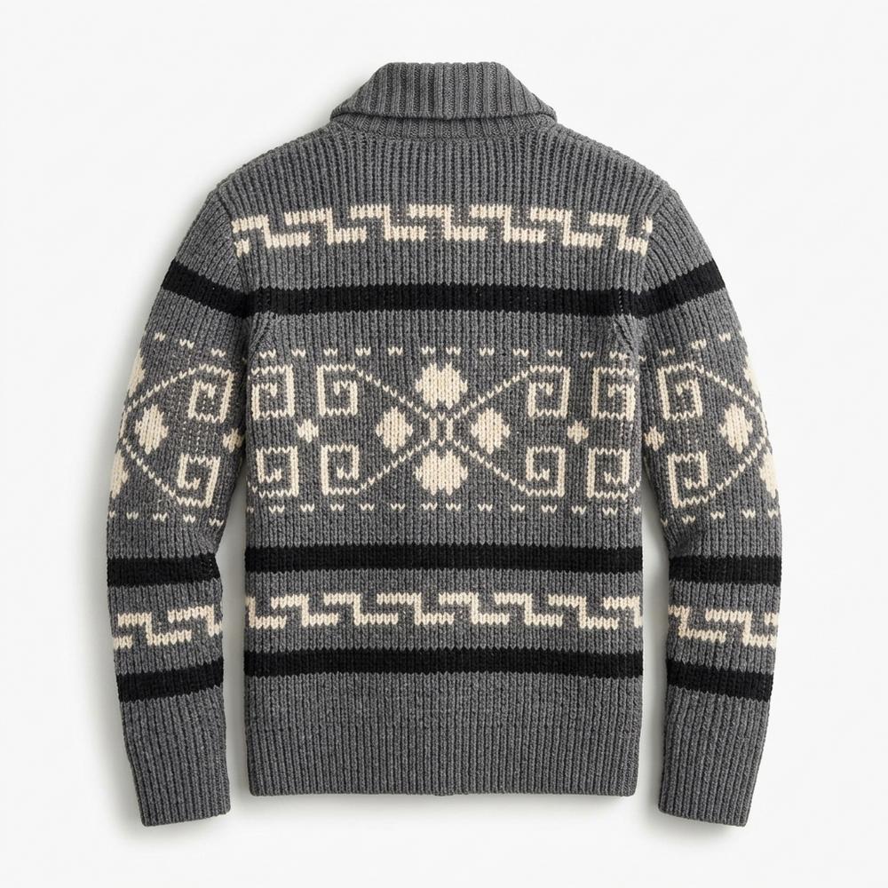 Lederjacken Outlet24 - Dogem | Gemustert Gestrickt Strickjacke Herren