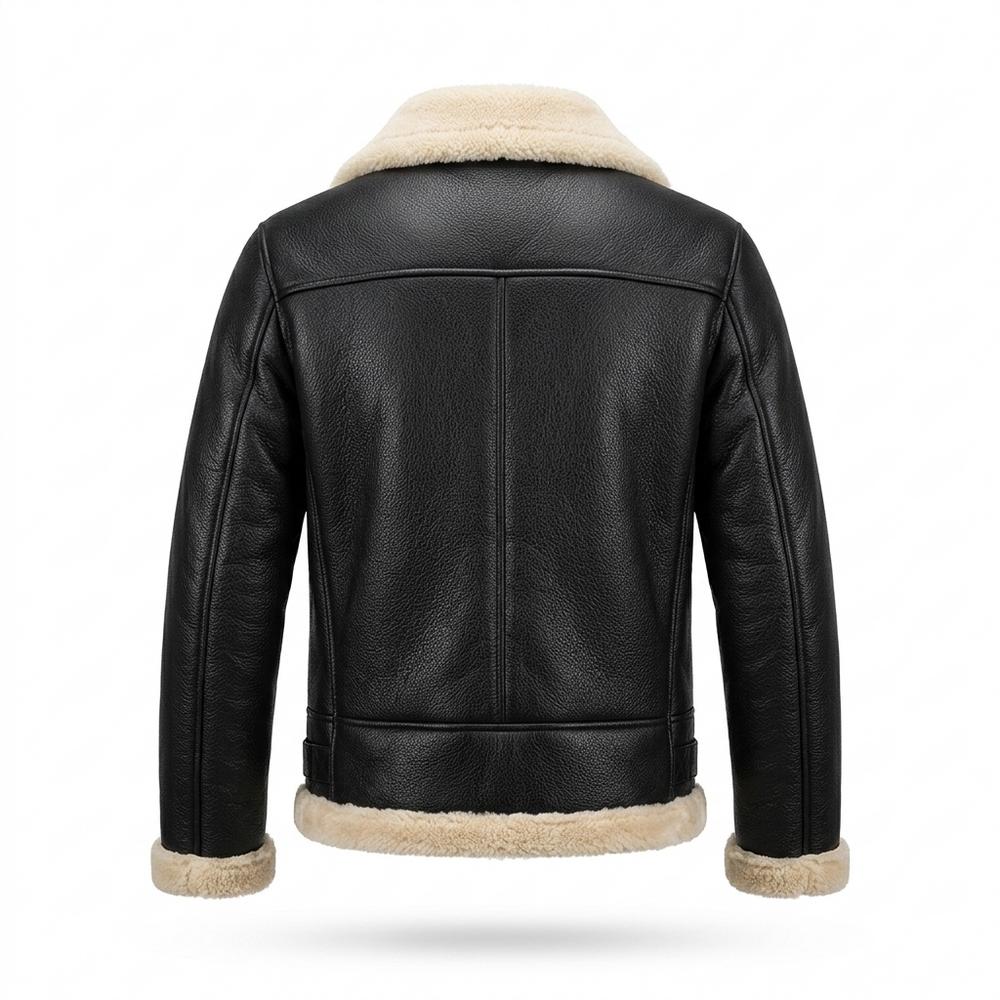 Lederjacken Outlet24 - Kunov | Breitkragige Gefütterte Lederjacke Herren