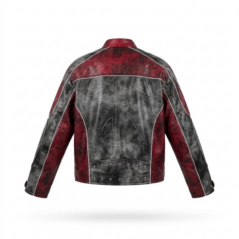Lederjacken Outlet24 - Kakum | Zweifarbige Bestickte Lederjacke Herren