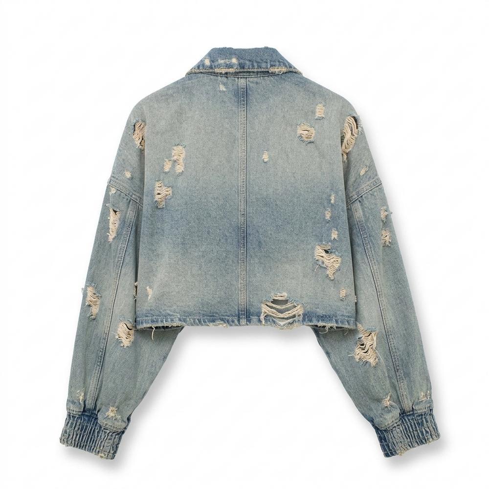 Lederjacken Outlet24 - Ratav | Zerrissene Kurzgeschnittene Jacke Unisex