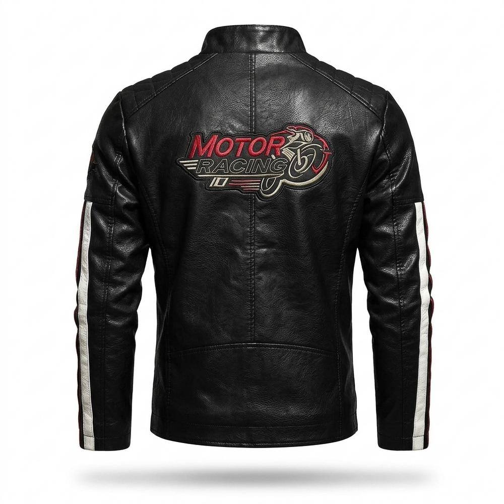 Lederjacken Outlet24 - Takuk | Gestreift Tailliert Lederjacke Herren