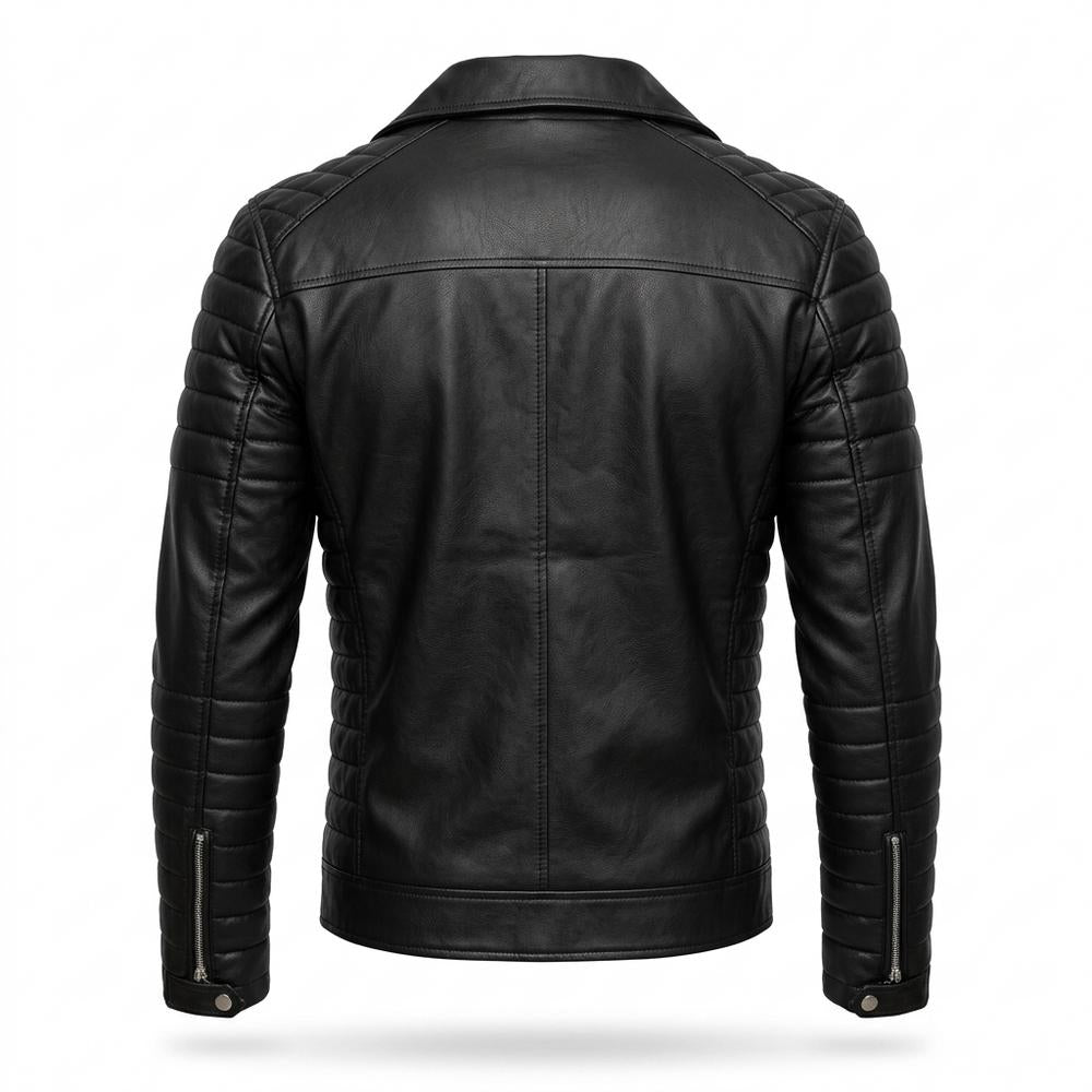 Lederjacken Outlet24 - Zepik | Asymmetrisch Gesteppt Lederjacke Herren
