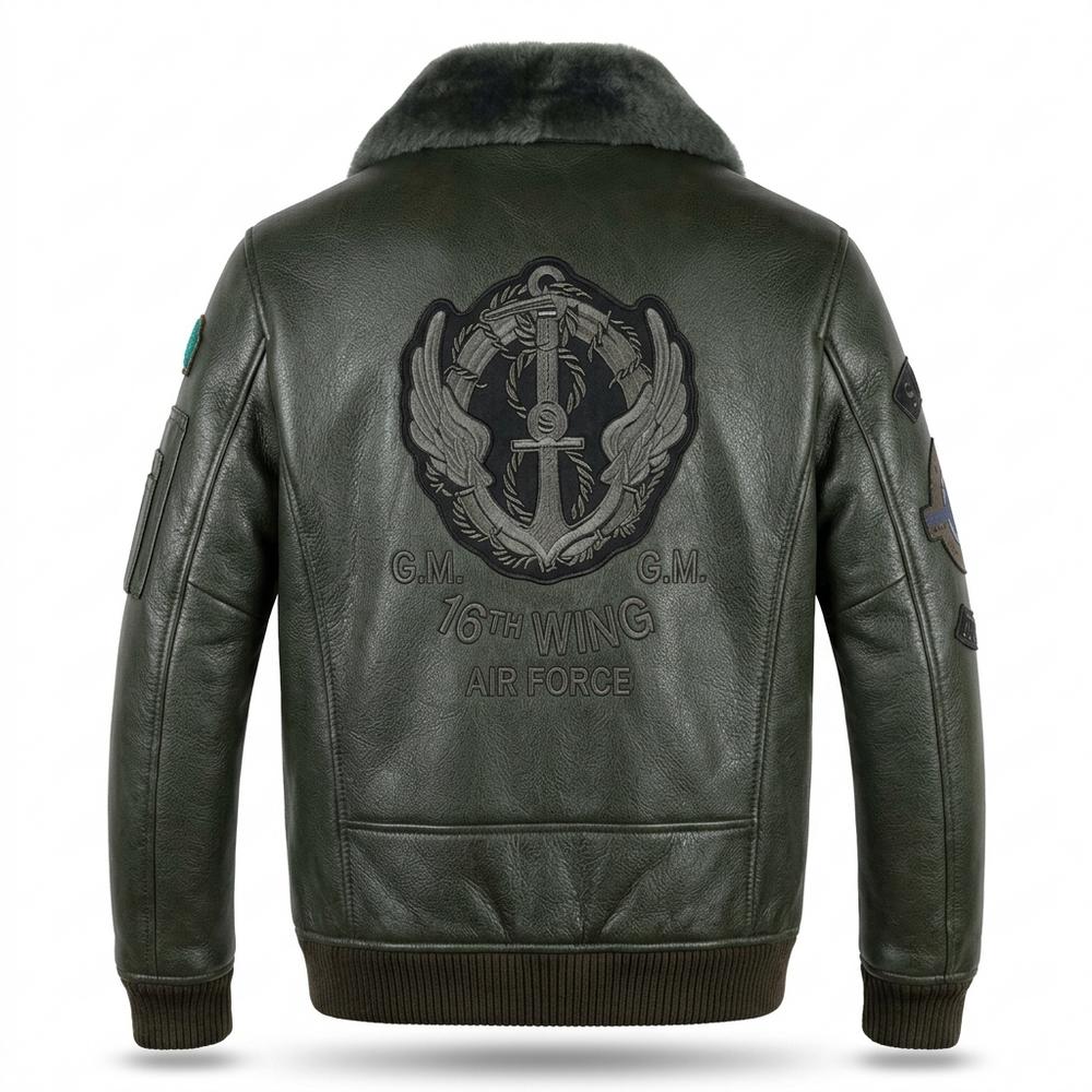 Lederjacken Outlet24 - Aigad | Gefüttert Bestickt Lederjacke Herren