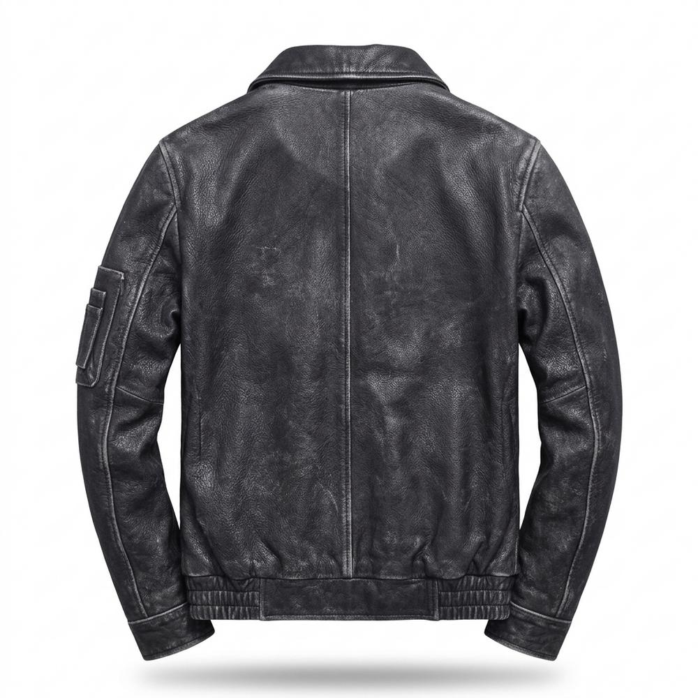 Lederjacken Outlet24 - Kavan | Gekörnt Gefüttert Lederjacke Herren