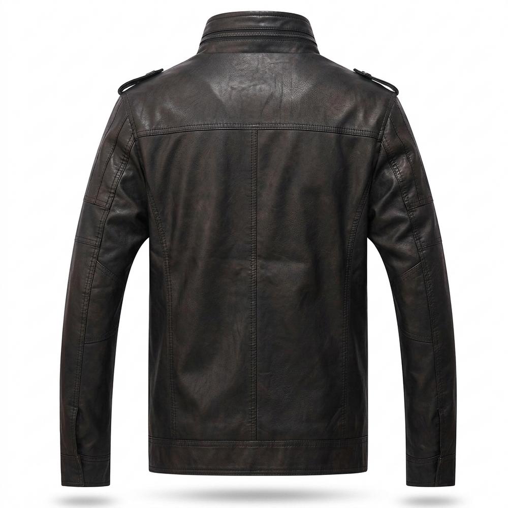 Lederjacken Outlet24 - Dohil | Gefütterte Hochschließende Lederjacke Herren