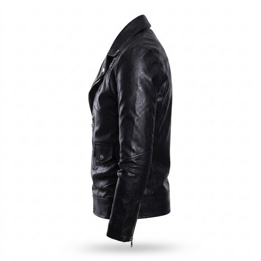 Lederjacken Outlet24 - Yotak | Asymmetrisch Tailliert Lederjacke Herren