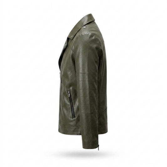 Lederjacken Outlet24 - Vomel | Asymmetrisch Tailliert Lederjacke Herren