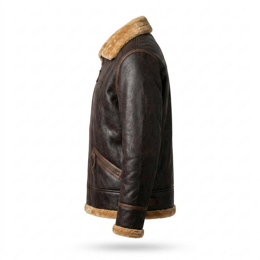 Lederjacken Outlet24 - Aukod | Gefütterte Zweifarbige Lederjacke Herren