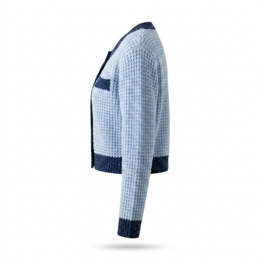 Lederjacken Outlet24 - Kenes | Strukturiert Kurzgeschnitten Cardigan Damen