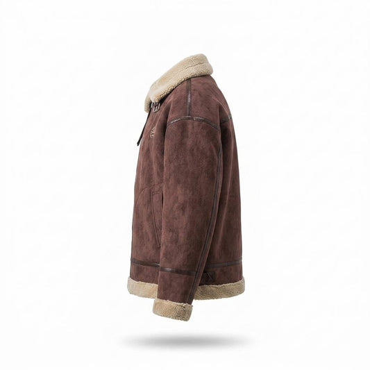 Lederjacken Outlet24 - Zilel | Gefütterte Kurze Wildleder-Jacke Unisex