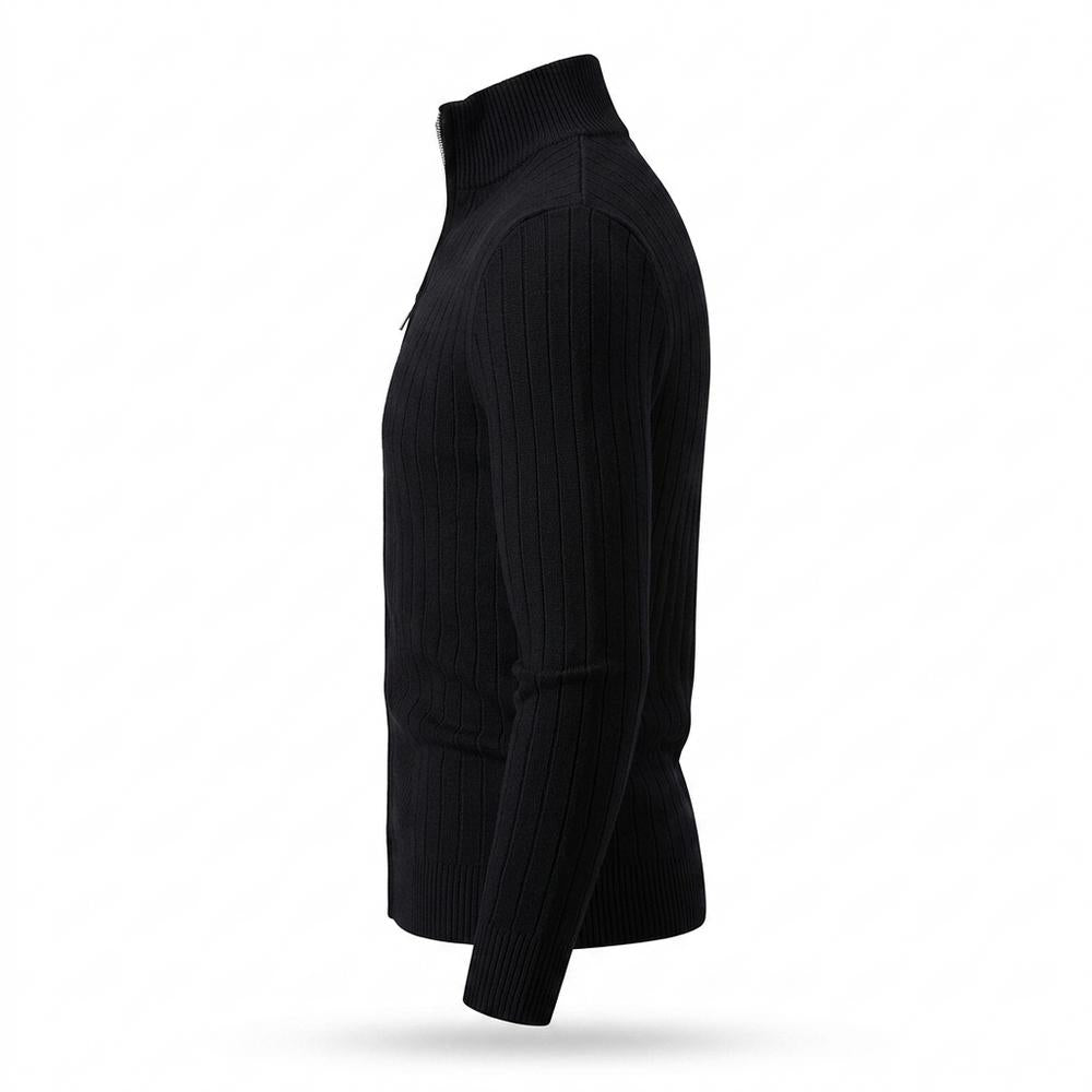Lederjacken Outlet24 - Kesos | Strukturierte Hochgeschlossene Strickjacke Herren