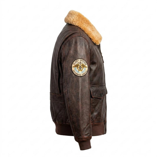 Lederjacken Outlet24 - Yuket | Gefüttert Bestickt Lederjacke Herren