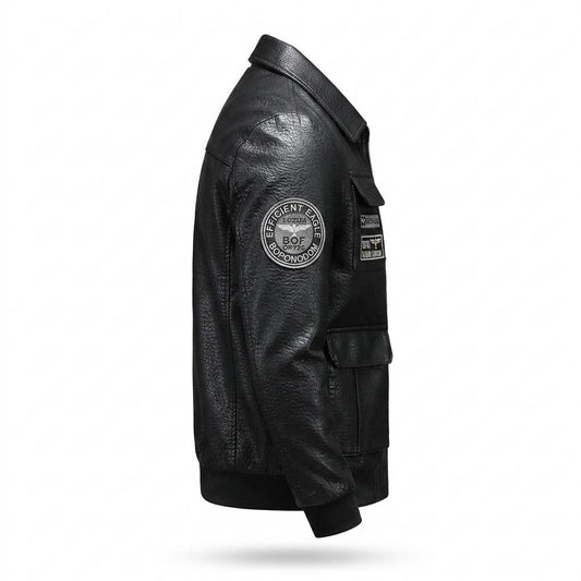 Lederjacken Outlet24 - Comon | Appliziert Strukturiert Lederjacke Herren