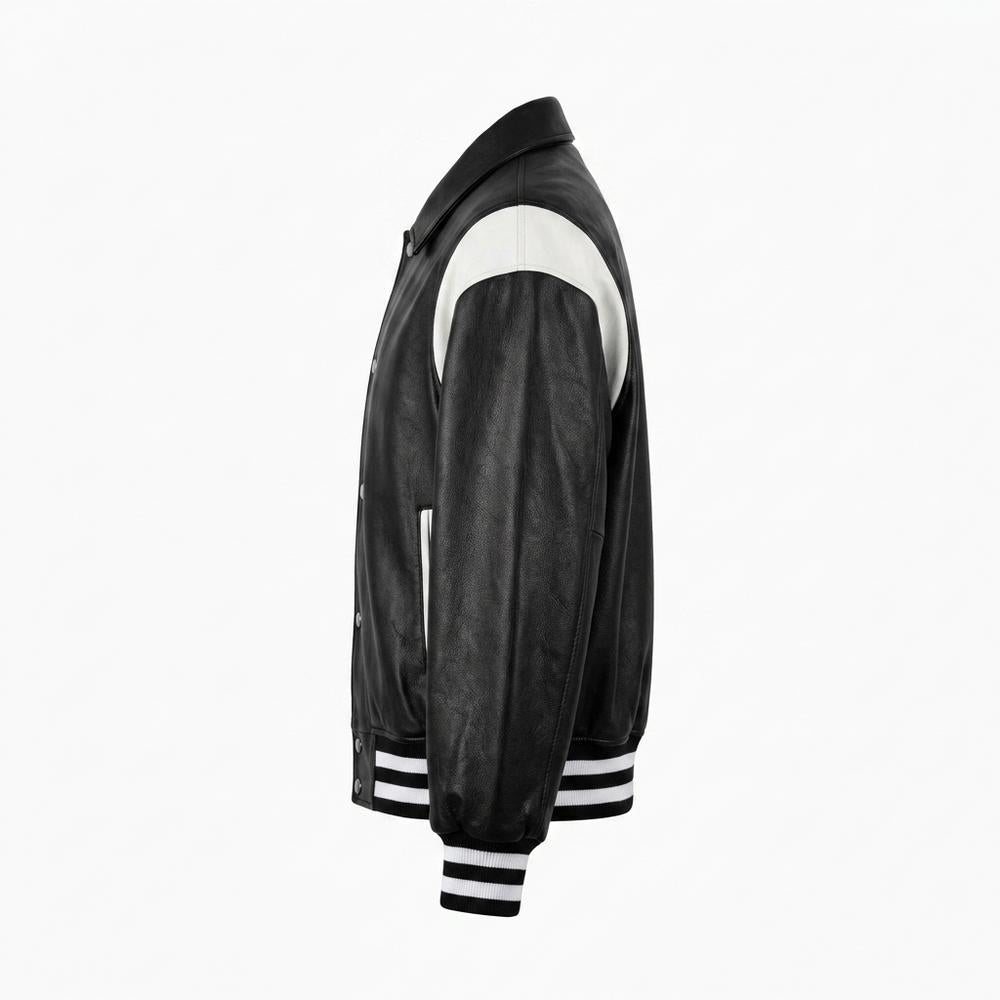 Lederjacken Outlet24 - Nikal | Geknöpft Zweifarbig Lederjacke Unisex