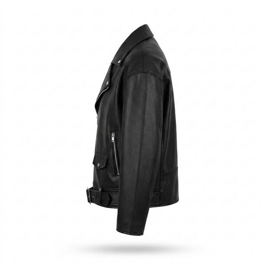 Lederjacken Outlet24 - Aomon | Asymmetrische Gegürtelte Lederjacke Unisex