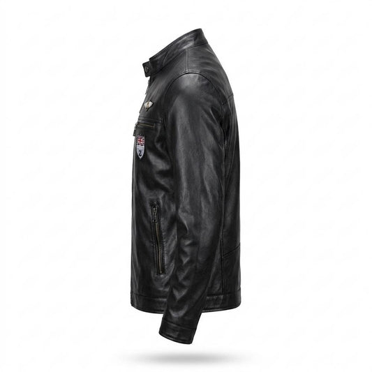 Lederjacken Outlet24 - Toped | Appliziert Tailliert Lederjacke Herren