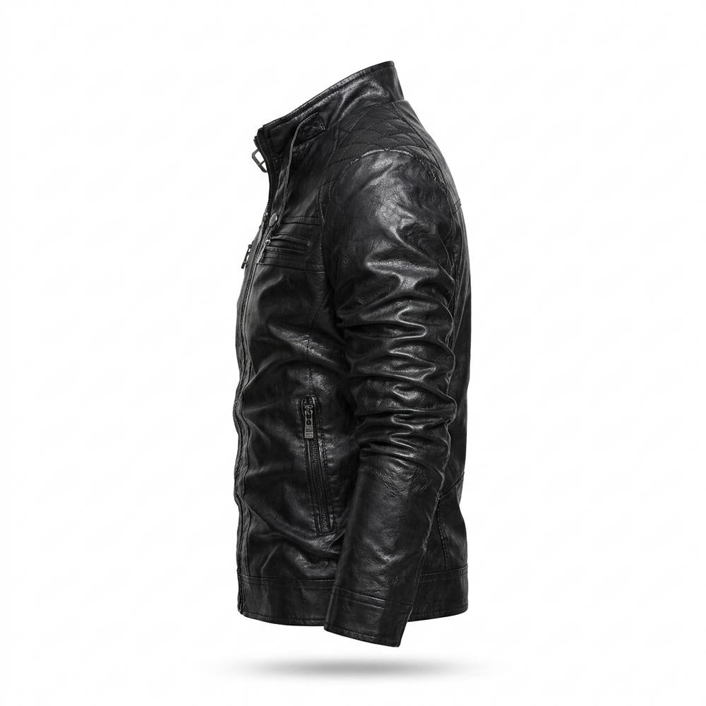 Lederjacken Outlet24 - Yenil | Gesteppt Tailliert Lederjacke Herren