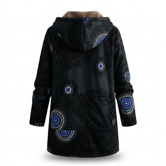 Lederjacken Outlet24 - Zogek | Gefütterter Gemusterter Mantel Damen