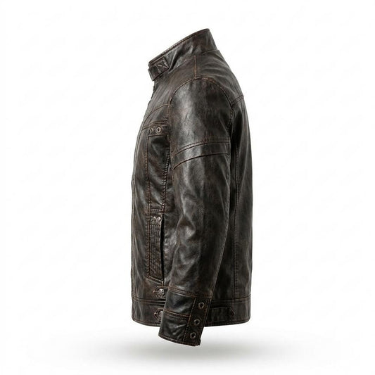 Lederjacken Outlet24 - Vasin | Figurbetont Gewaschen Lederjacke Herren