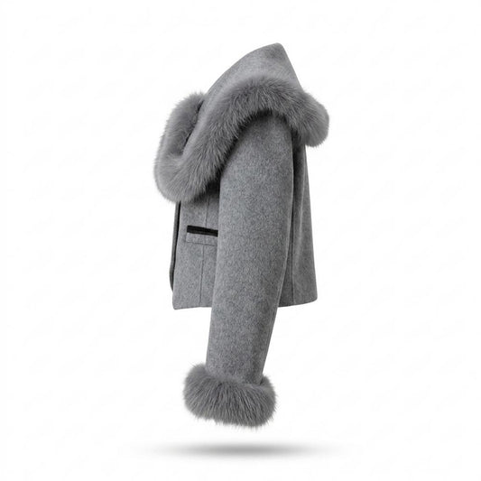 Lederjacken Outlet24 - Zezel | Kurzgeschnittene Pelzbesetzte Jacke Damen