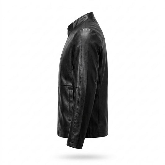 Lederjacken Outlet24 - Aenen | Taillierte Hochgeschlossene Lederjacke Herren