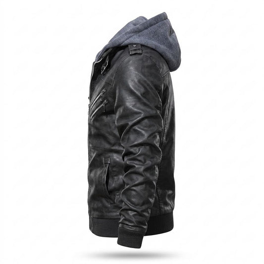 Lederjacken Outlet24 - Deram | Gefüttert Strukturiert Lederjacke Herren
