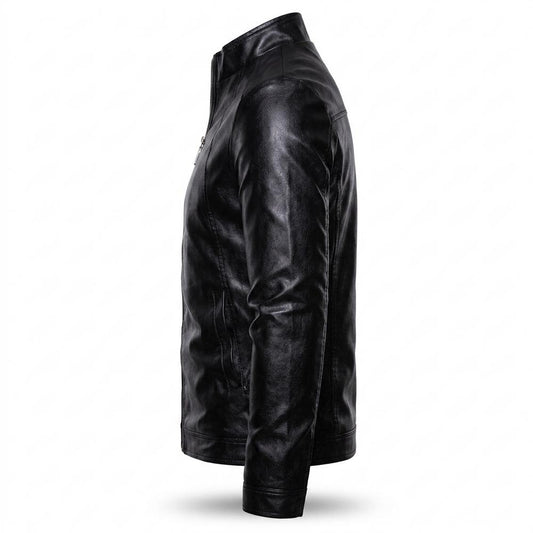 Lederjacken Outlet24 - Renov | Hochschließende Taillierte Lederjacke Herren
