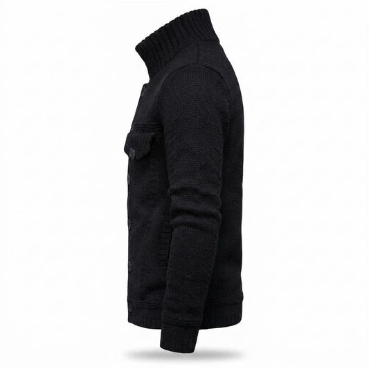 Lederjacken Outlet24 - Tolod | Strukturiert Geknöpft Strickjacke Herren