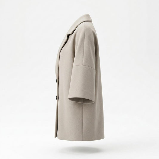 Lederjacken Outlet24 - Zibed | Oversized Geknöpfter Mantel Damen