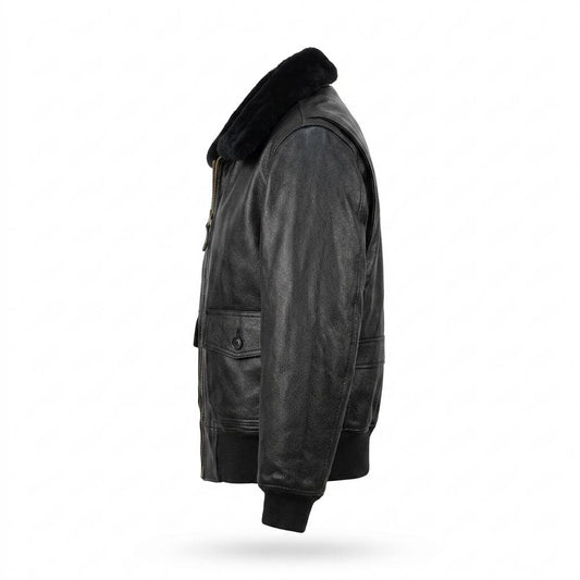 Lederjacken Outlet24 - Aupod | Gefüttert Genarbt Lederjacke Herren