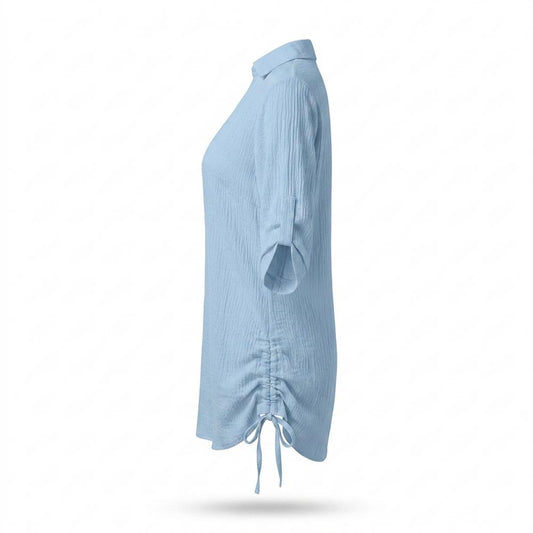 Lederjacken Outlet24 - Vepam | Geraffte Aufrollbare Tunika Damen