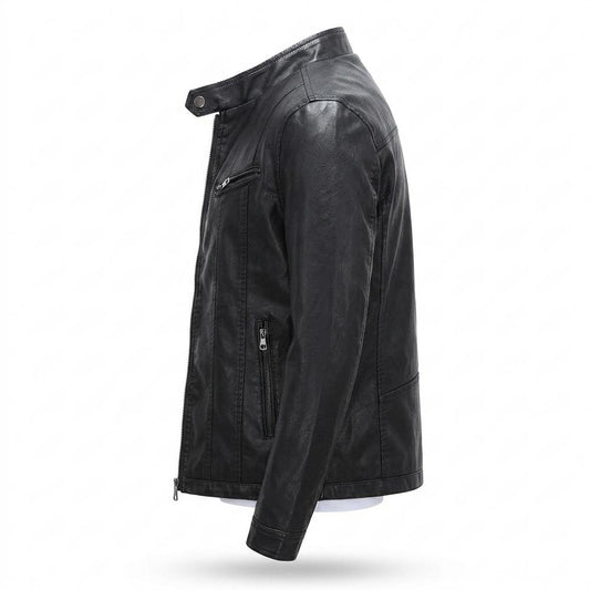 Lederjacken Outlet24 - Verin | Gefüttert Tailliert Lederjacke Herren