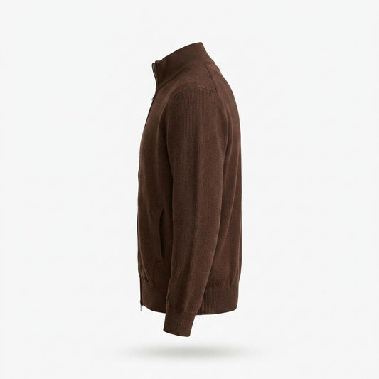 Lederjacken Outlet24 - Cohek | Strukturiert Hochgeschlossen Strickjacke Herren