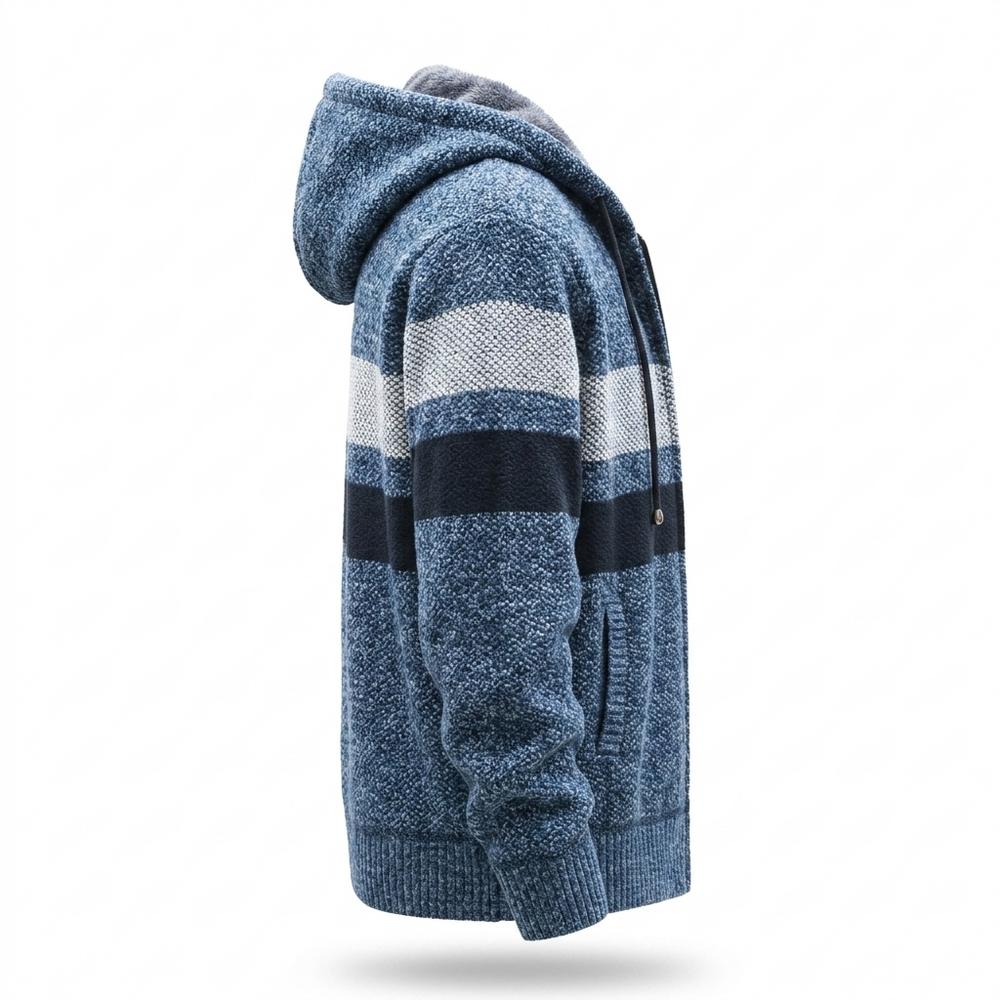 Lederjacken Outlet24 - Cukiv | Gefüttert Gestreift Strickjacke Herren
