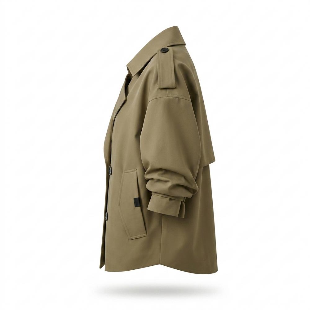Lederjacken Outlet24 - Liwom | Zweireihiger Kurzer Mantel Damen