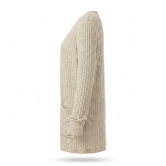 Lederjacken Outlet24 - Vamal | Gerippter Langer Cardigan Damen