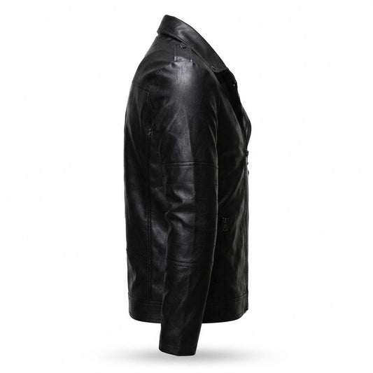 Lederjacken Outlet24 - Sosim | Asymmetrisch Tailliert Lederjacke Herren