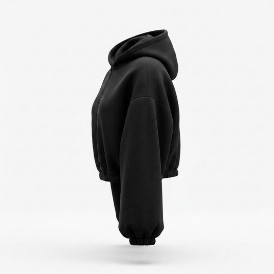 Lederjacken Outlet24 - Yohak | Kurzgeschnitten Weitärmlig Hoodie Damen