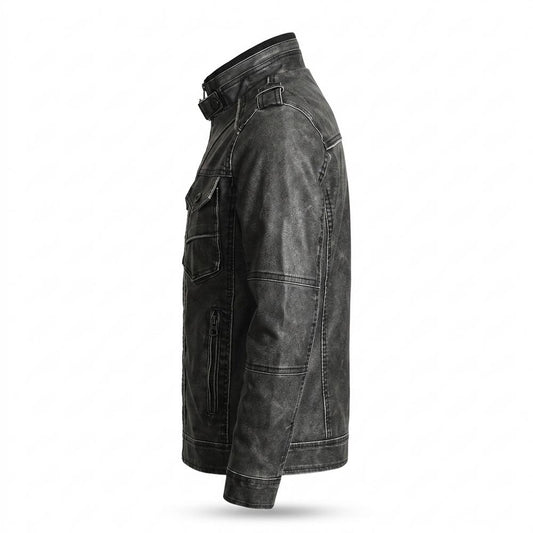 Lederjacken Outlet24 - Zemer | Gesteppt Gewaschen Lederjacke Herren