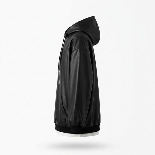Lederjacken Outlet24 - Zuzak | Weitgeschnittener Leder Hoodie Unisex