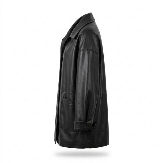 Lederjacken Outlet24 - Ziget | Locker Geschnittene Geknöpfte Lederjacke Damen